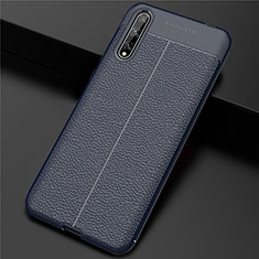 Soft Luxury Leather Snap On Case Cover S01 for Huawei Enjoy 10S Blue