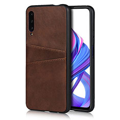 Soft Luxury Leather Snap On Case Cover S01 for Huawei Honor 9X Pro Brown