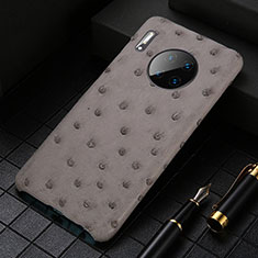 Soft Luxury Leather Snap On Case Cover S01 for Huawei Mate 30 Pro 5G Gray