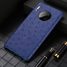 Soft Luxury Leather Snap On Case Cover S01 for Huawei Mate 30 Pro Blue