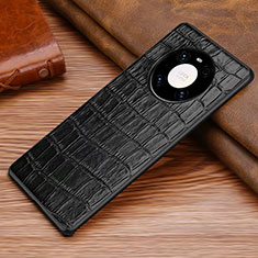 Soft Luxury Leather Snap On Case Cover S01 for Huawei Mate 40E 4G Black