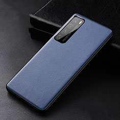 Soft Luxury Leather Snap On Case Cover S01 for Huawei Nova 7 Pro 5G Blue