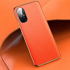 Soft Luxury Leather Snap On Case Cover S01 for Huawei Nova 8 5G Orange