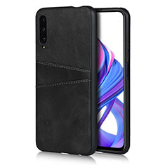 Soft Luxury Leather Snap On Case Cover S01 for Huawei P Smart Pro (2019) Black
