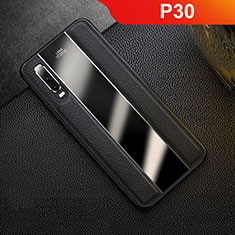 Soft Luxury Leather Snap On Case Cover S01 for Huawei P30 Black