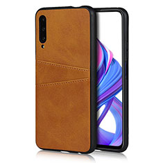 Soft Luxury Leather Snap On Case Cover S01 for Huawei Y9s Orange