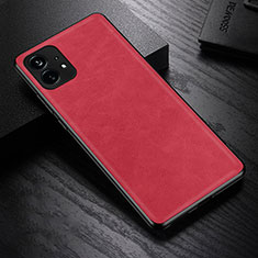 Soft Luxury Leather Snap On Case Cover S01 for Nothing Phone 1 Red