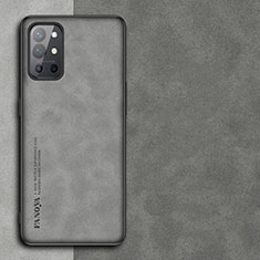 Soft Luxury Leather Snap On Case Cover S01 for OnePlus 9R 5G Gray