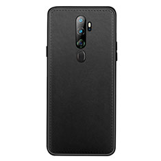 Soft Luxury Leather Snap On Case Cover S01 for Oppo A11X Black