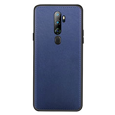 Soft Luxury Leather Snap On Case Cover S01 for Oppo A5 (2020) Blue