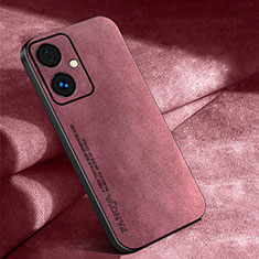 Soft Luxury Leather Snap On Case Cover S01 for Oppo A79 5G Red