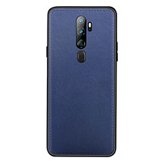 Soft Luxury Leather Snap On Case Cover S01 for Oppo A9 (2020) Blue