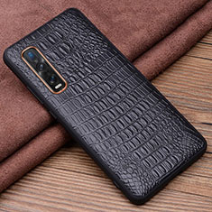 Soft Luxury Leather Snap On Case Cover S01 for Oppo Find X2 Pro Black