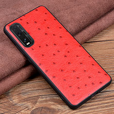 Soft Luxury Leather Snap On Case Cover S01 for Oppo Find X2 Red