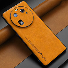 Soft Luxury Leather Snap On Case Cover S01 for Oppo Find X6 5G Orange