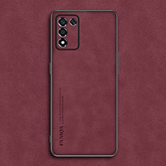 Soft Luxury Leather Snap On Case Cover S01 for Oppo K9S 5G Red
