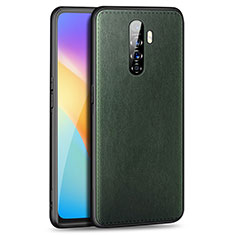 Soft Luxury Leather Snap On Case Cover S01 for Oppo Reno Ace Green