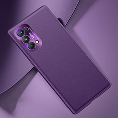 Soft Luxury Leather Snap On Case Cover S01 for Oppo Reno5 5G Purple