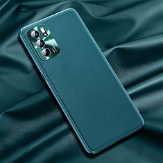 Soft Luxury Leather Snap On Case Cover S01 for Oppo Reno6 5G Green