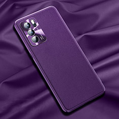 Soft Luxury Leather Snap On Case Cover S01 for Oppo Reno6 Pro 5G India Purple