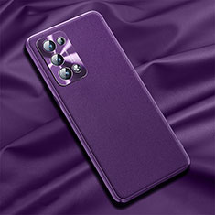 Soft Luxury Leather Snap On Case Cover S01 for Oppo Reno6 Pro 5G Purple