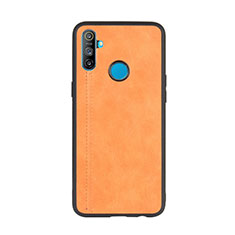 Soft Luxury Leather Snap On Case Cover S01 for Realme C3 Orange