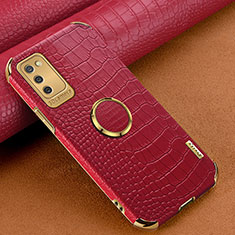 Soft Luxury Leather Snap On Case Cover S01 for Samsung Galaxy A02s Red