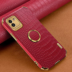 Soft Luxury Leather Snap On Case Cover S01 for Samsung Galaxy A03 Red