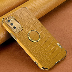 Soft Luxury Leather Snap On Case Cover S01 for Samsung Galaxy M02s Yellow