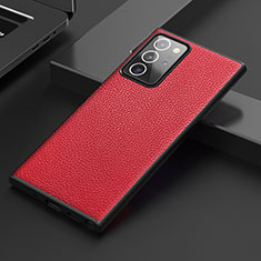 Soft Luxury Leather Snap On Case Cover S01 for Samsung Galaxy Note 20 Ultra 5G Red