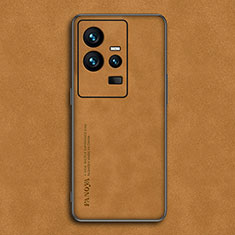 Soft Luxury Leather Snap On Case Cover S01 for Vivo iQOO 11 5G Orange