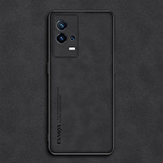 Soft Luxury Leather Snap On Case Cover S01 for Vivo iQOO 8 5G Black