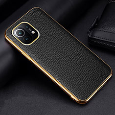 Soft Luxury Leather Snap On Case Cover S01 for Xiaomi Mi 11 5G Black