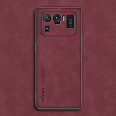 Soft Luxury Leather Snap On Case Cover S01 for Xiaomi Mi 11 Ultra 5G Red