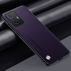 Soft Luxury Leather Snap On Case Cover S01 for Xiaomi Mi 11T 5G Purple