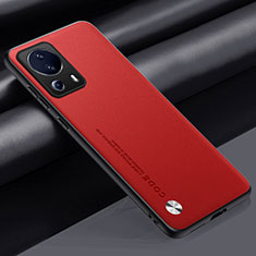 Soft Luxury Leather Snap On Case Cover S01 for Xiaomi Mi 12 Lite NE 5G Red