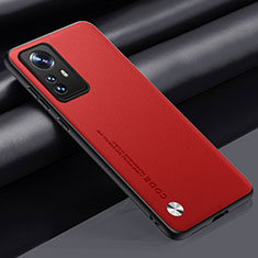 Soft Luxury Leather Snap On Case Cover S01 for Xiaomi Mi 12T Pro 5G Red