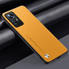 Soft Luxury Leather Snap On Case Cover S01 for Xiaomi Mi 12T Pro 5G Yellow