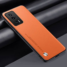 Soft Luxury Leather Snap On Case Cover S01 for Xiaomi Poco F5 Pro 5G Orange