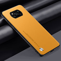 Soft Luxury Leather Snap On Case Cover S01 for Xiaomi Poco X3 Yellow