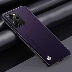 Soft Luxury Leather Snap On Case Cover S01 for Xiaomi Poco X5 Pro 5G Purple