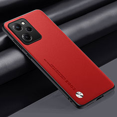 Soft Luxury Leather Snap On Case Cover S01 for Xiaomi Poco X5 Pro 5G Red