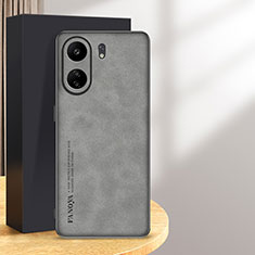 Soft Luxury Leather Snap On Case Cover S01 for Xiaomi Redmi 13C Gray