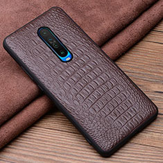 Soft Luxury Leather Snap On Case Cover S01 for Xiaomi Redmi K30 4G Brown