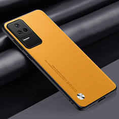 Soft Luxury Leather Snap On Case Cover S01 for Xiaomi Redmi K50 Pro 5G Yellow