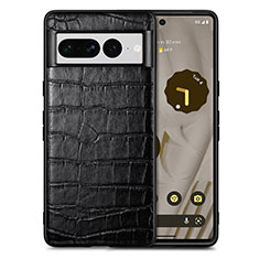 Soft Luxury Leather Snap On Case Cover S01D for Google Pixel 7 Pro 5G Black