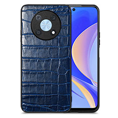 Soft Luxury Leather Snap On Case Cover S01D for Huawei Nova Y90 Blue