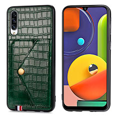 Soft Luxury Leather Snap On Case Cover S01D for Samsung Galaxy A30S Green