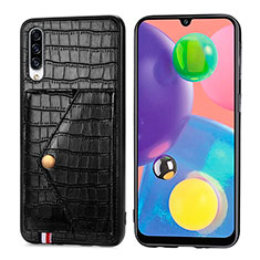 Soft Luxury Leather Snap On Case Cover S01D for Samsung Galaxy A70 Black