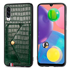 Soft Luxury Leather Snap On Case Cover S01D for Samsung Galaxy A70 Green
